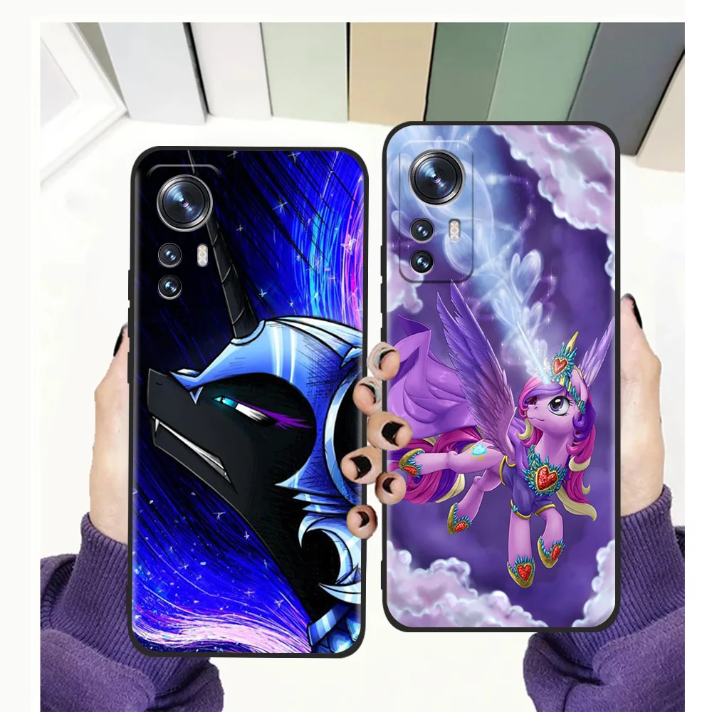 

Cartoon My Little Pony Fundas Phone Case for Xiaomi Mi 12 12X 12 Pro Luxury Silicone Soft Shockproof Mi 12 Pro Black Shell Cover