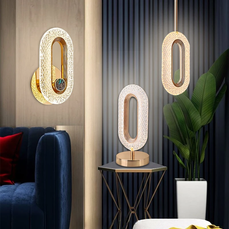 

Nordic Wall Lamp Oval Crystal Lights For Bedside Dining Tables Cafe Home Light Fixture Led Lamp Indoor Decor Wall Lights Lustre