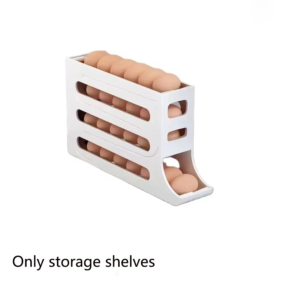 

4-слойный Автоматический Вращающийся Держатель Для Яиц, Контейнер Для Хранения, Органайзер Для Кухни, Подставка Для Холодильника