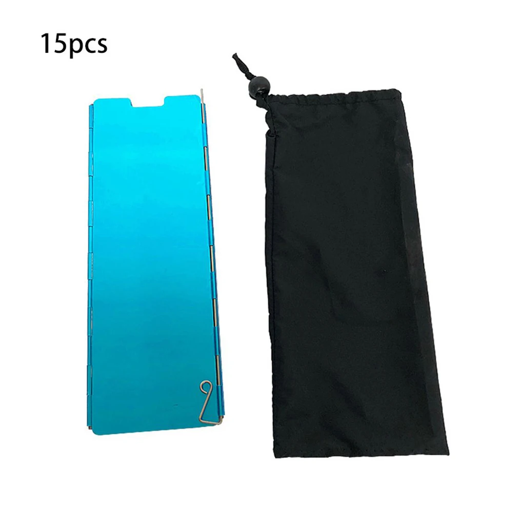 

15 plates Windshield Camping Stove Foldable Wind Guard Outdoor Cooking Wind Board Aluminum Alloy Windscreen