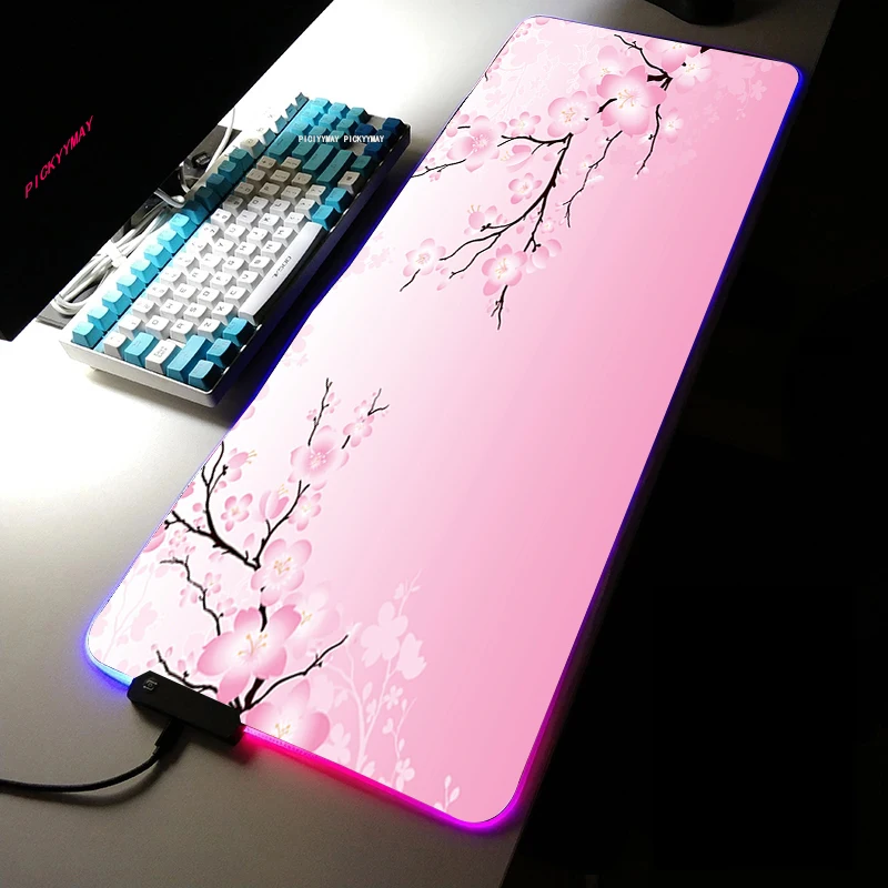 

Sakura RGB Mousepad 900x400x3mm Cloud Gaming Mouse Pad Gamer Mat Computer Desk Padmouse Keyboard Colorful Locrkand Play Mats
