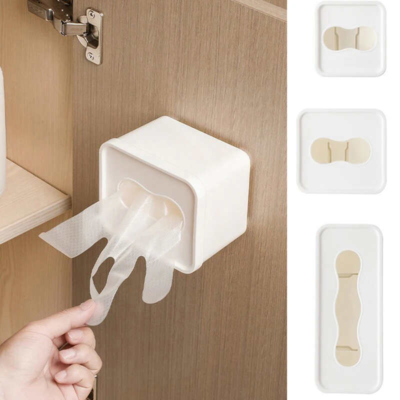 

Wall Mounted Mask Storage Box Garbage Bag Storage Container for Plastic Wrap Gloves Dispenser Kitchen Cabinet Door Organizer Box