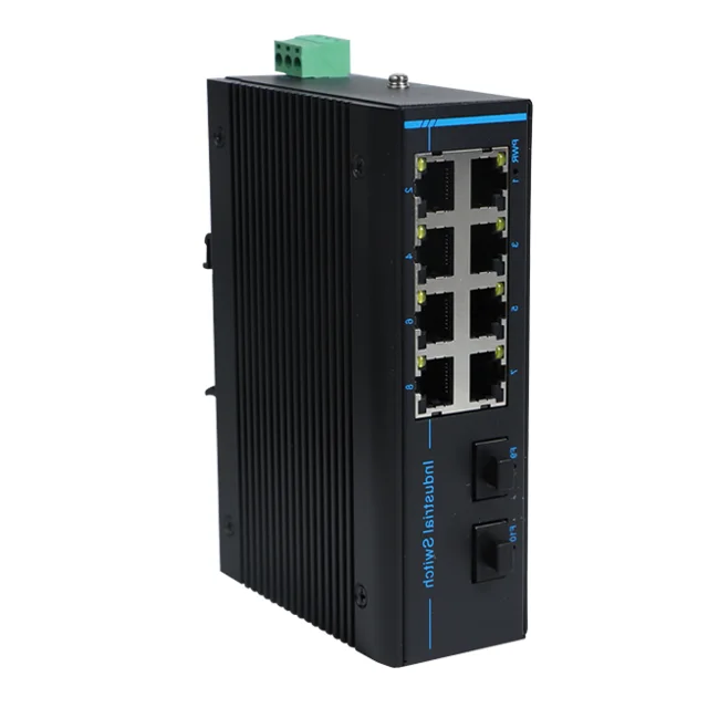 Хит продаж: Промышленный медиаконвертер SFP в RJ45 Ethernet, 1000 Мбитс, 8 сетевых портов, 2 SFP, для монтажа на DIN-рейку, оптическое волокно. (art.: 3920dd177dcde) - 3920dd177dcde