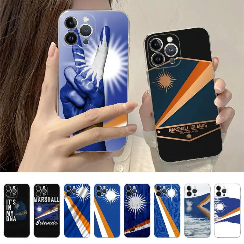 

Marshall Island National Flag Phone Case For iPhone 14 11 12 13 Mini Pro XS Max Cover 6 7 8 Plus X XR SE 2020 Funda Shell