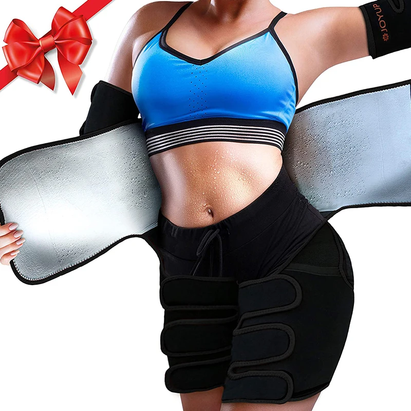 3 in 1 waist and thigh trimmer Double Compression Belt Leg Support Sweat Sauna Effect Thermal Waist Trainer Butt Lifter Workout