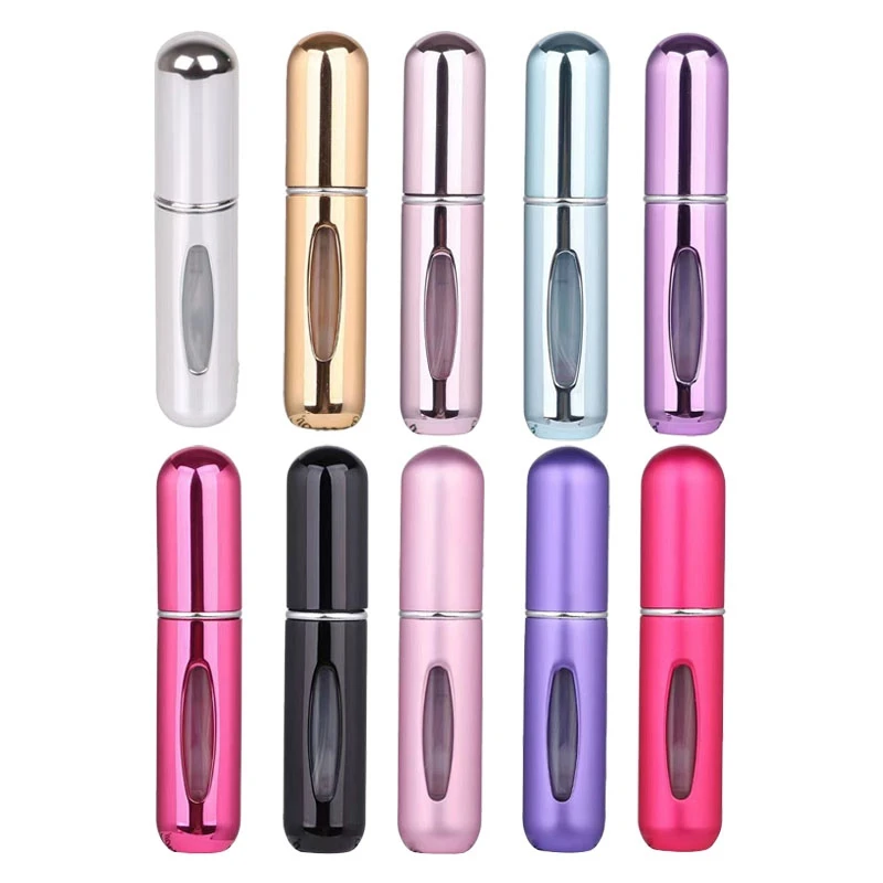 

Sprayer Bottom Filler Empty Perfume Bottle Pump Aluminum Portable 5Ml Refillable Cosmetic Container Travel