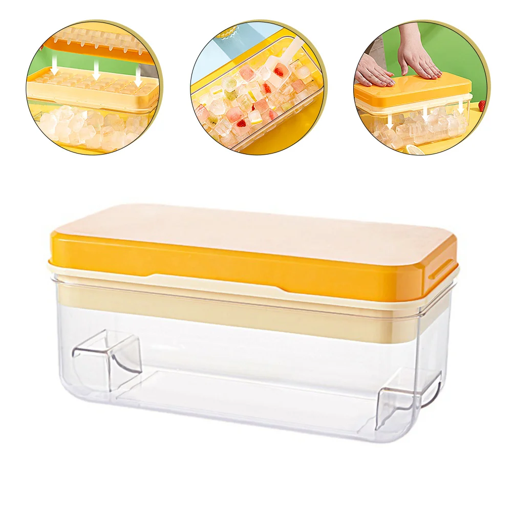 

Ice Cube Tray Flexible Ice Cube Molds with Ice Container and Lid for Freezer