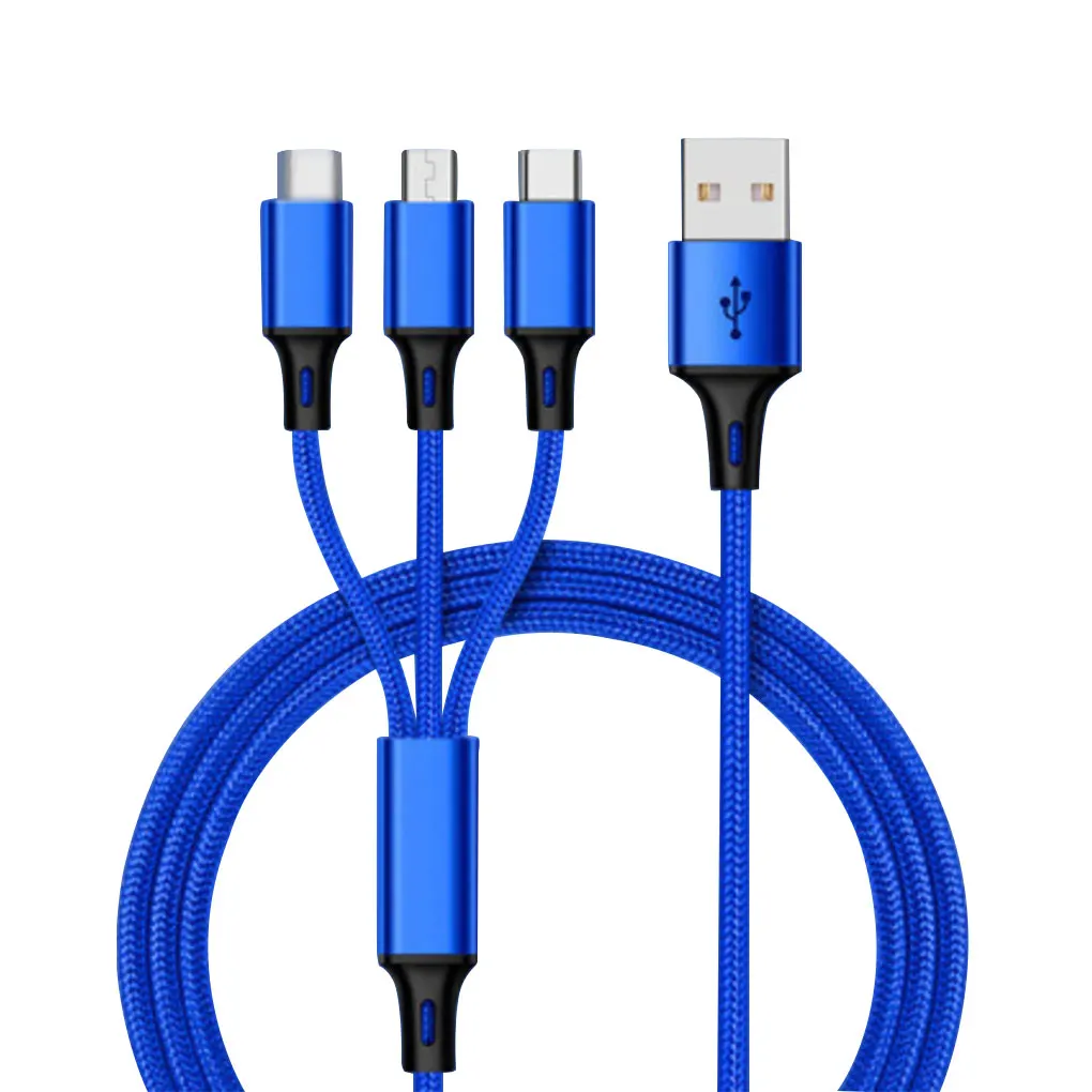 Fast Charging Cable 3 in 1 USB A C To Type c Micro USB Lightning Wire for charging For realme gt neo 2 iphone 11 redmi note