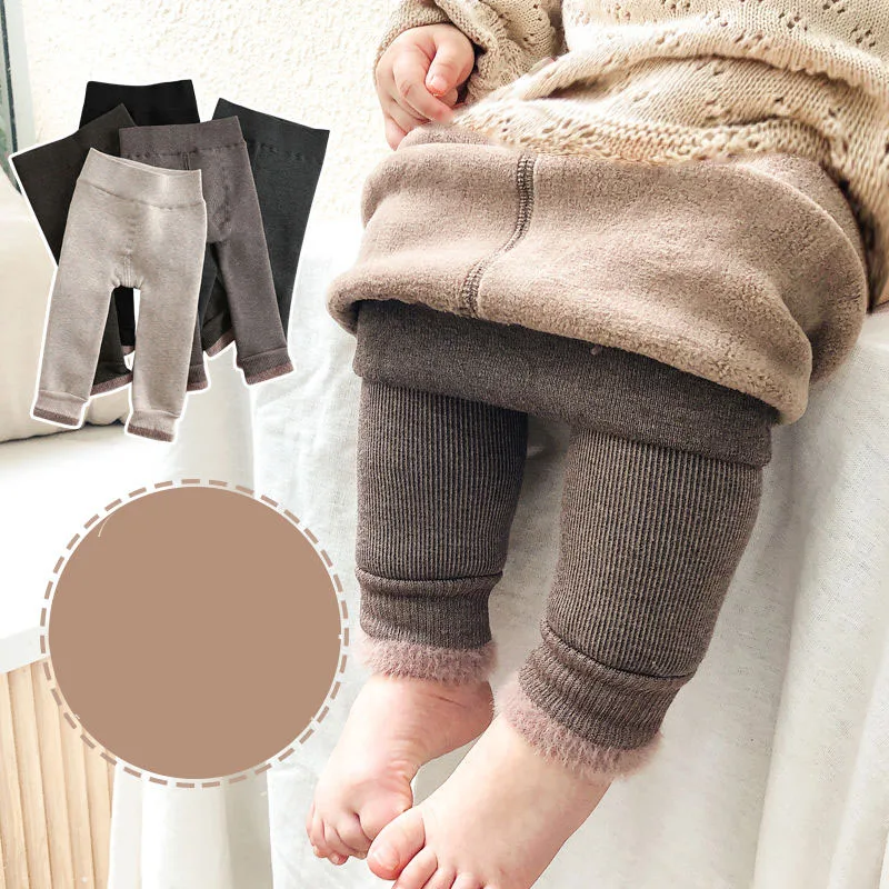 

Леггинсы Детские флисовые, Утепленные зимние штаны для девочек, теплые бархатные брюки для малышей