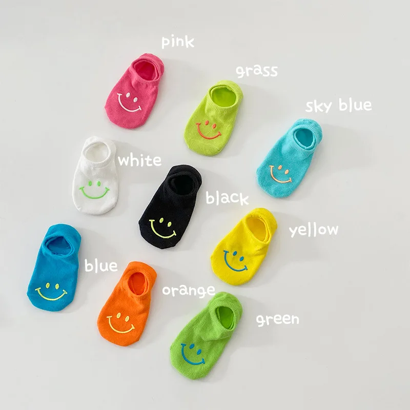 

2022 New Girls Boys Short Sock Spring Baby Breathable Cotton Stockings Newborn Summer Children's Cartoon Candy Colors Socks