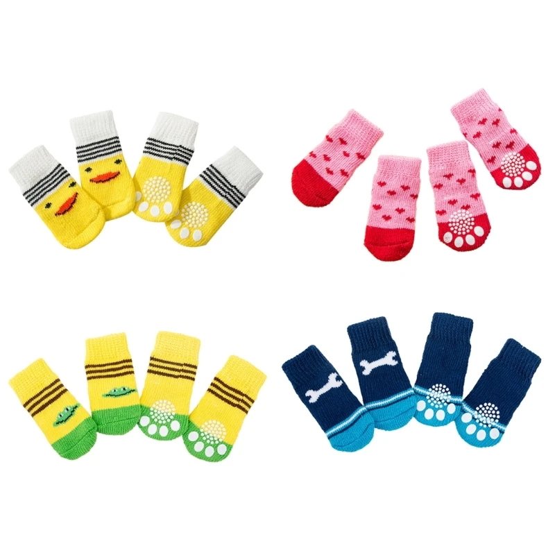 

Нескользящие носки для собак, 4 шт., защита лап, защита для деревянного пола, носки для домашних животных 40JA