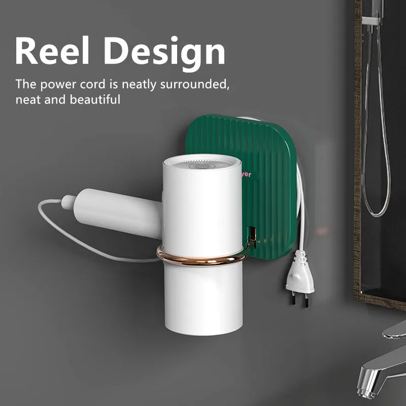 

Wall Mounted Hair Dryer Holder Adhesive Blow Dryer Rack Organized Rack Bathroom Shelf Storage Shelves Accessories Shelves Tools