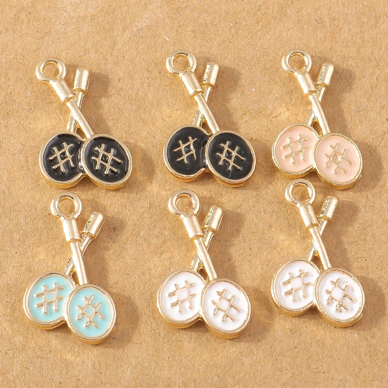

10pcs Colorful Badminton Racket Enamel Charms Pendants Making DIY Drop Earrings Necklaces Handmade Bracelets Jewelry Accessory