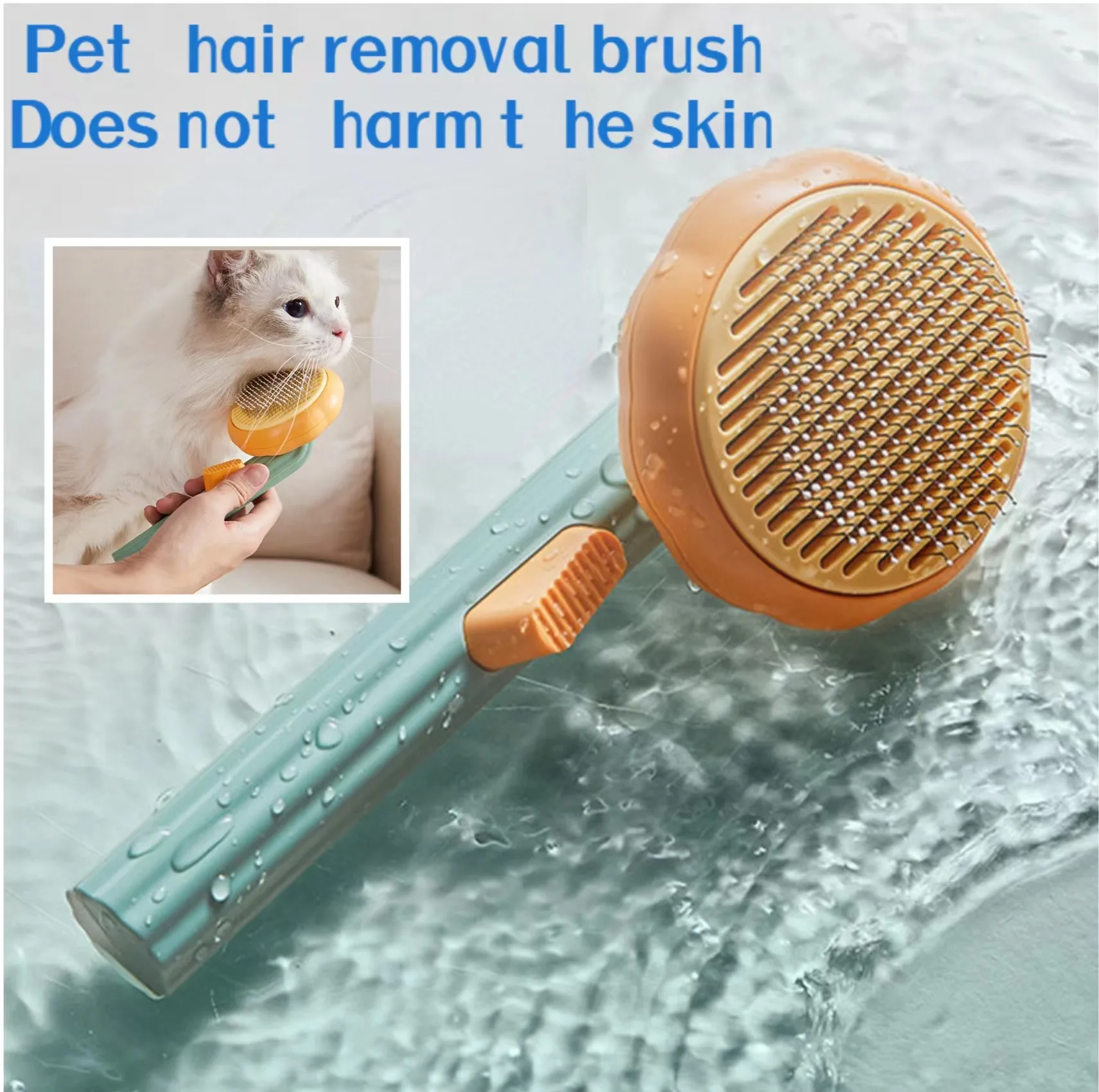 

Расческа-тыква для удаления шерсти домашних животных, расческа для чистки собак и кошек, игольчатая расческа из нержавеющей стали для удаления плавающих и спутанных волос