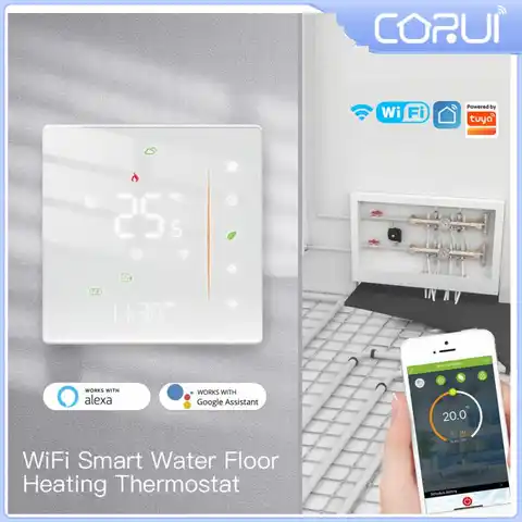 CORUI Tuya термостат WiFi беспроводной умный контроль температуры воды/электрический подогрев пола газовый котел через Alexa Google Home