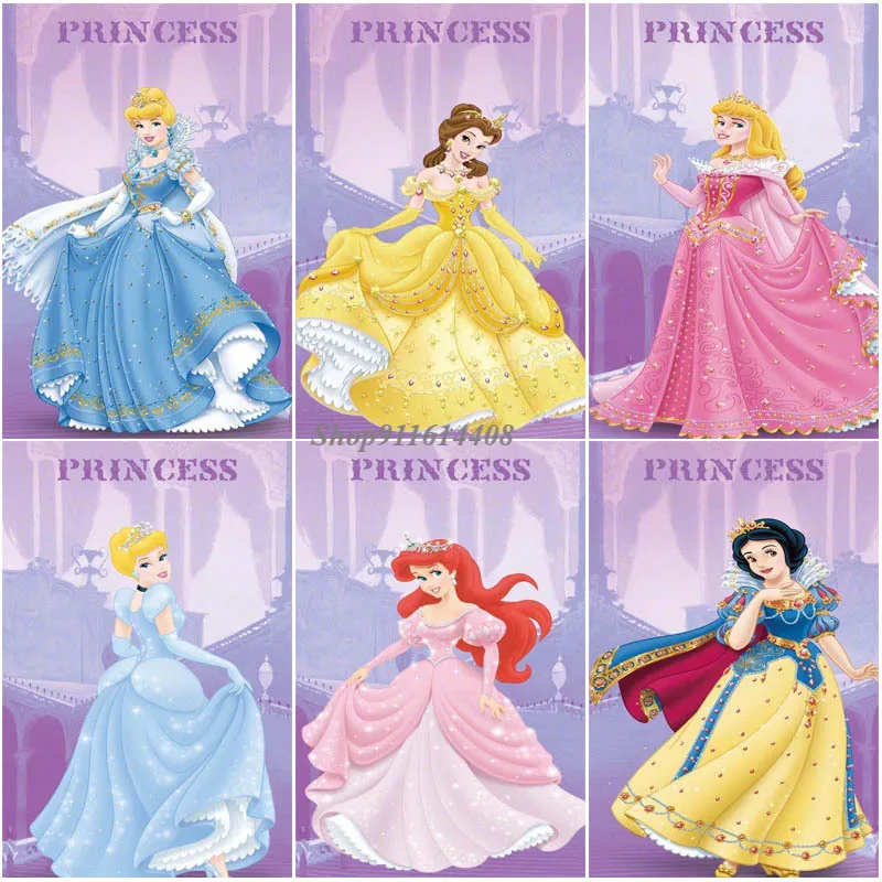 

Disney Canvas Painting Anime Cartoon Beauty Princess Belle Poster Prints Wall Art Pictures for Girls Kids Living Room Home Decor