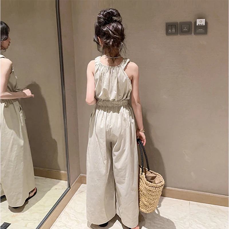 Спортивный костюм для девочек-подростков топ с принцессой и брюки широкими