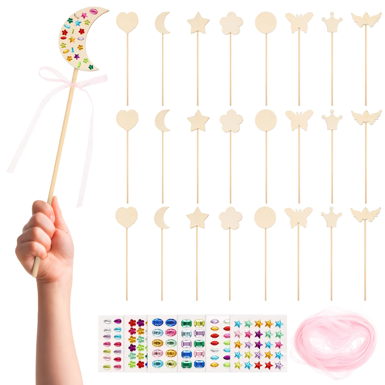 

Fairy Wand Child Kids Girl Toys Girls Wands Star Kit Set Sticks Cosplay Prop Baby Wood Stage Performance Angel