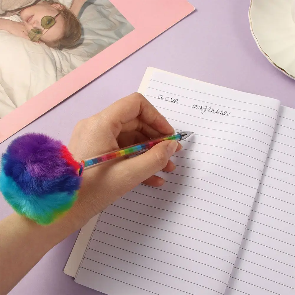 1 шт. с пушистым шариком креативные цветные канцелярские гелевые ручки