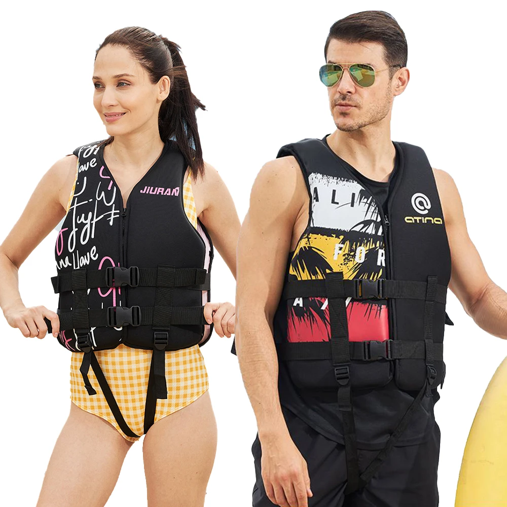 

2023 Adult Life Jacket Fashion Printing Neoprene Life Jacket Water Sports Floating Swimming Fishing Surfing Safety Life Jacket