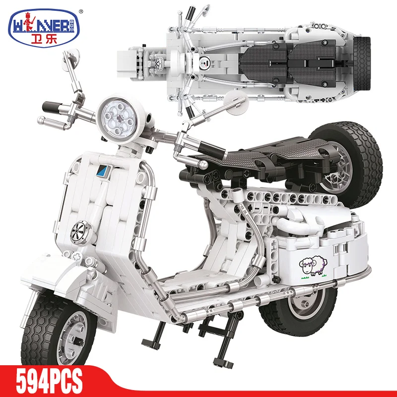 

402pcs City Pedal Motorcycle Motorbike Model Building Block DIY Locomotive Brick Toys Gifts for Children Boys 7067