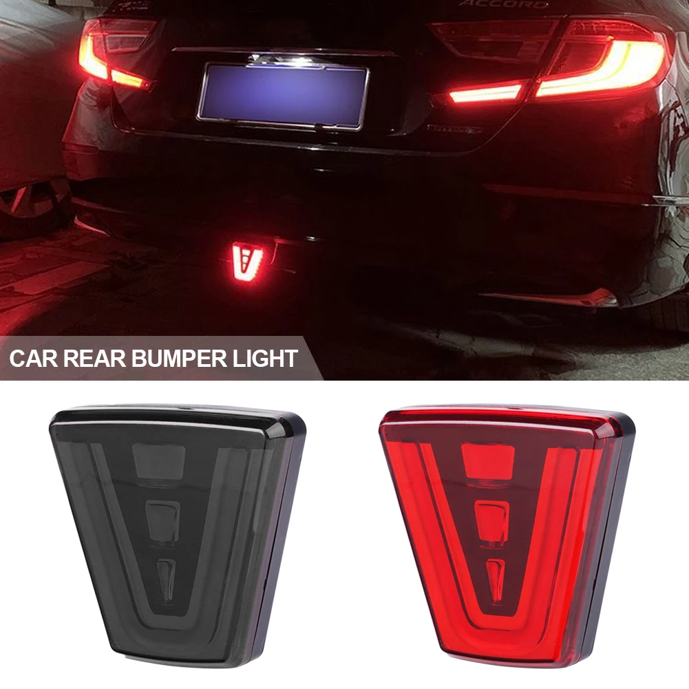 

Rear Bumper Diffuser Rear Fog Light w/ F1 Style Strobe Brake Feature Adjustable Add-On Mounting Bracket For Car SUV Universal
