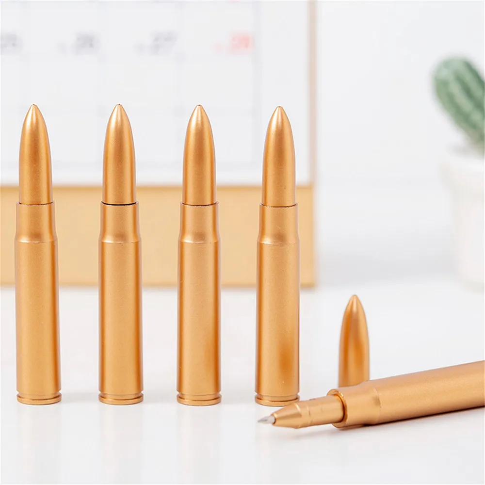 

5pcs Creative Bullet Shape Ballpoint Pens 0.5mm Blue Ink Rollerball Pens Signature Pens Office School Stationery Writing Tools