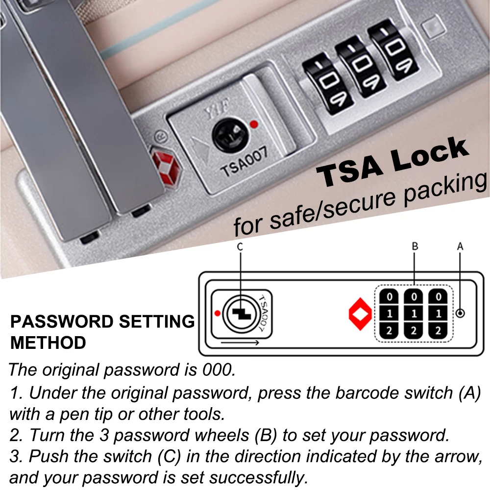 SUMMIT Luggage Hand Baggage with TSA-approved Lock and Mute Spinner Wheels 20in 24in 28in Carry on