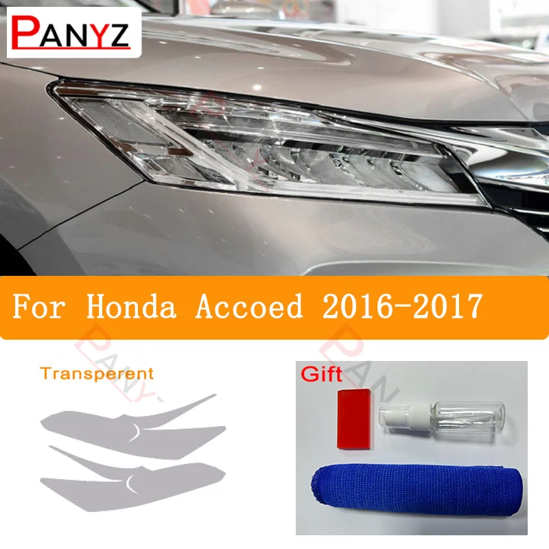 

2 шт. для Honda Accord 2016 2017 2018 2019 2020 Защитная затеняющая пленка для автомобильных фар дымчато-черная прозрачная наклейка из ТПУ