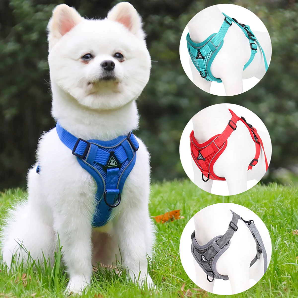 

Dog Harness Reflective Pet Lead Walking Running Leashes Dog Soft Mesh Adjustable Chest Straps Breathable Collars For Small Dogs