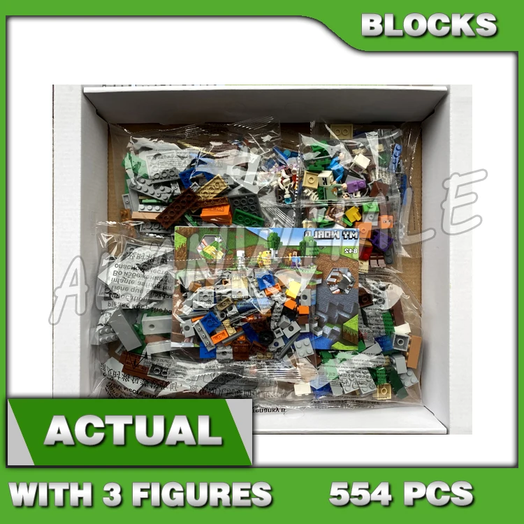 

554pcs Game My World The First Adventure 3-level Creation Waterfall Elevator 60106 Building Blocks Sets Compatible With Model