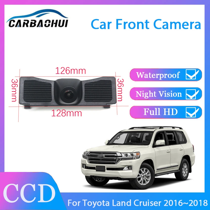 

HD CCD Автомобильная камера с логотипом Переднего Вида, парковочная камера с ночным видением, водонепроницаемая, высокого качества для Toyota Land Cruiser 2016 2017