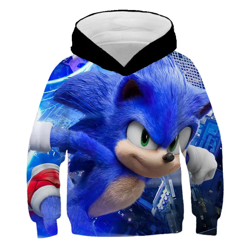 

Anime Hoodie Sonic The Hedgehog Manga Hoodies Cartoon Oversized Streetwear Long Sleeve Men Winter Hooded Sweatshirt