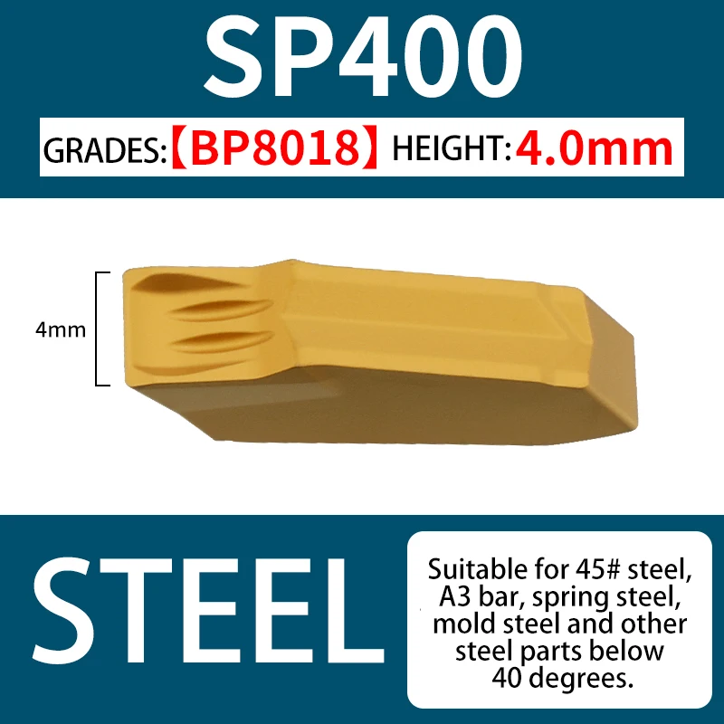 

Односторонняя канавочная вставка Sp200/Sp400/Sp300/Sp500 Односторонняя отрезная зерновая высокого стандартного качества