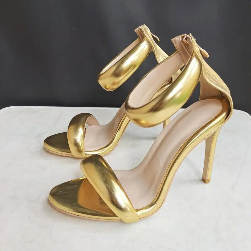 Туфли женские на тонком высоком каблуке пикантные сандалии для выпусквечерние А