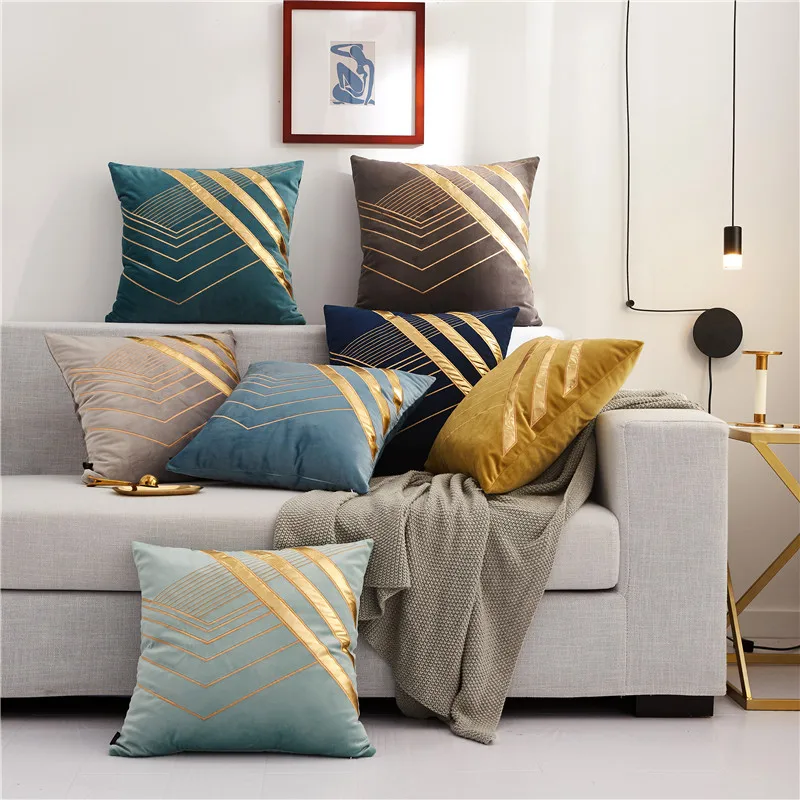 

2022 new Dutch velvet gilding cloth embroidery - golden years throw pillow