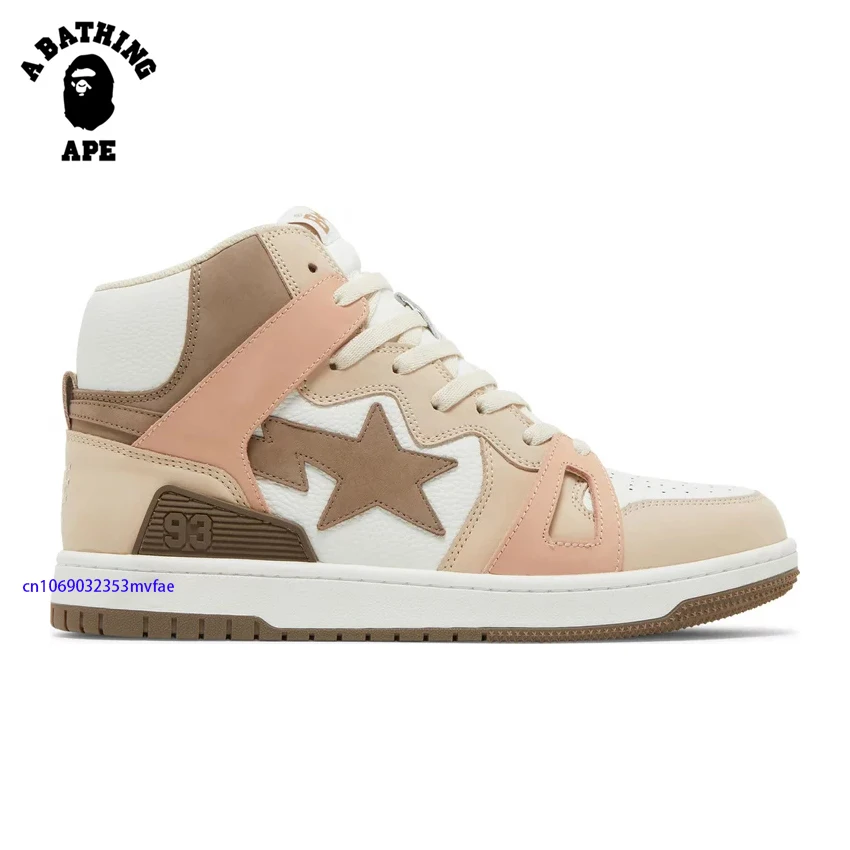 A BATHING APE Men's Vibe Classic 93 High Top Durable Sports Sneakers Women's Bapesta Hi Middle Upper Outdoor STA Walking Shoes