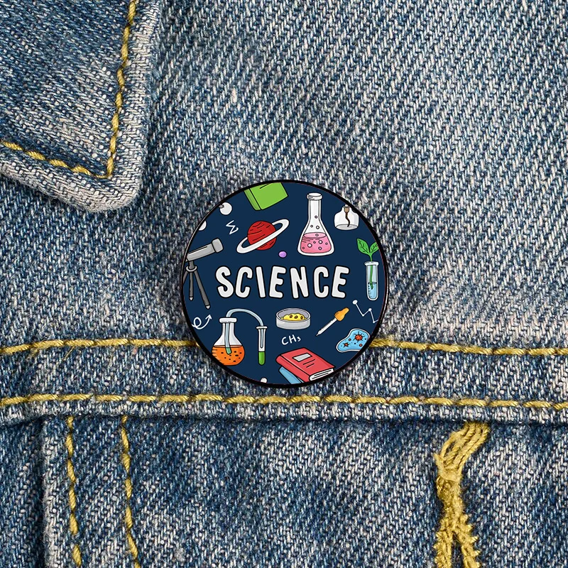 

Chemistry chemical science or pha Custom Science Beaker Test Tube Microscope Alcohol Lamp Brooches Lapel Badges Fun Jewelry Gift