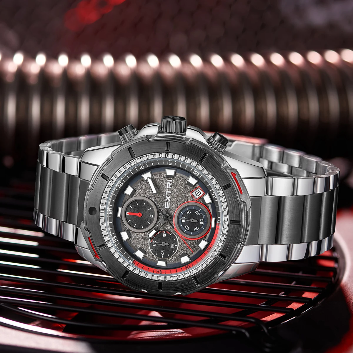 Часы наручные Extri с браслетом из нержавеющей стали водонепроницаемые