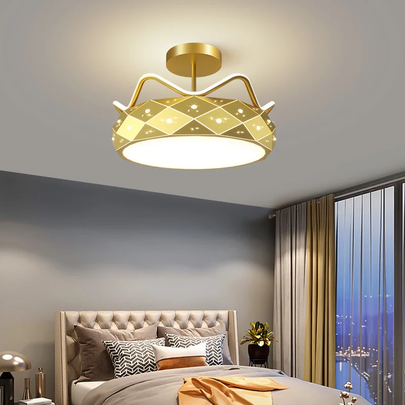 

Bedroom light Nordic Light luxury crown master bedroom light 2021 new modern simple LED room ceiling light