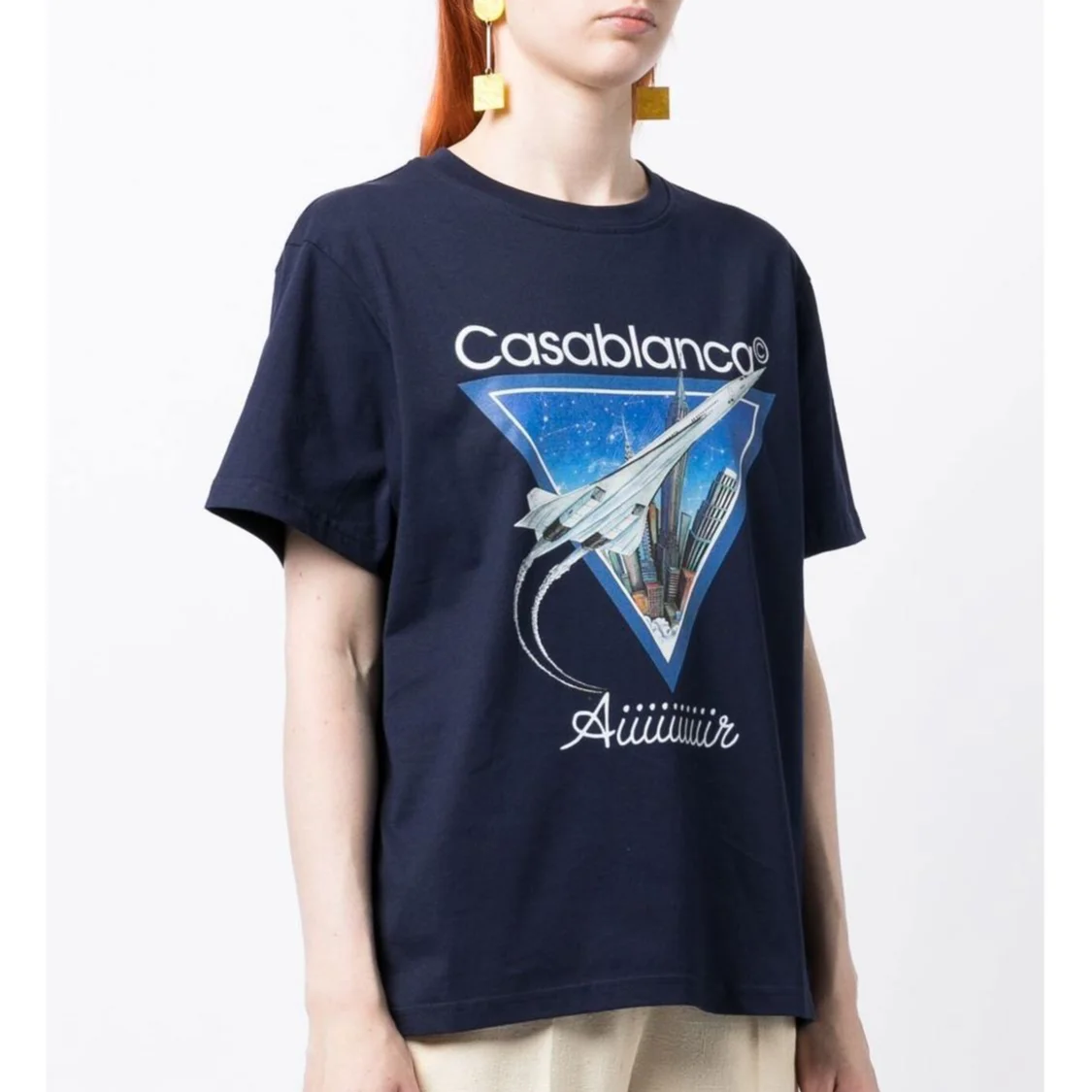 

Fashion new Casablanca T-shirt Men's and women's true label casual cotton T-shirt
