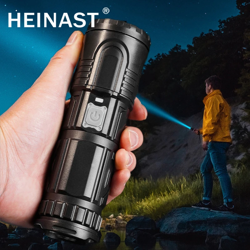 

Фонарик с суперъярким зумом, с перезаряжаемой мощностью лм, 5 режимов освещения, для кемпинга, походов, бега