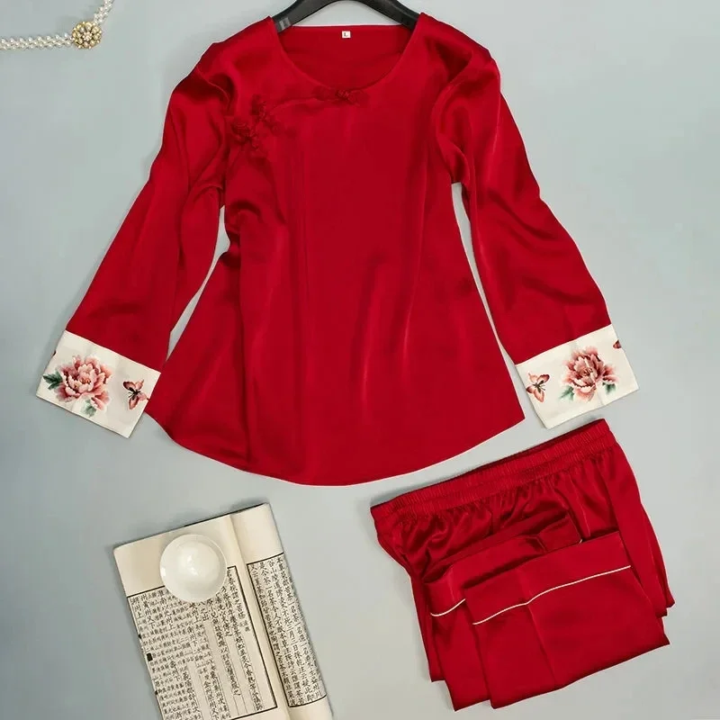 Пижама 17021-7Suzhou с вышивкой женская шелковая вышивка знаменитая народная