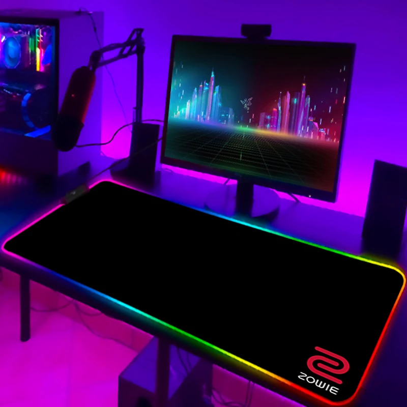 Настольная защита Zowie RGB коврик для мыши Xxl коврик для клавиатуры аксессуары для ПК игровой светодиодный коврик для мыши коврики для настоль...