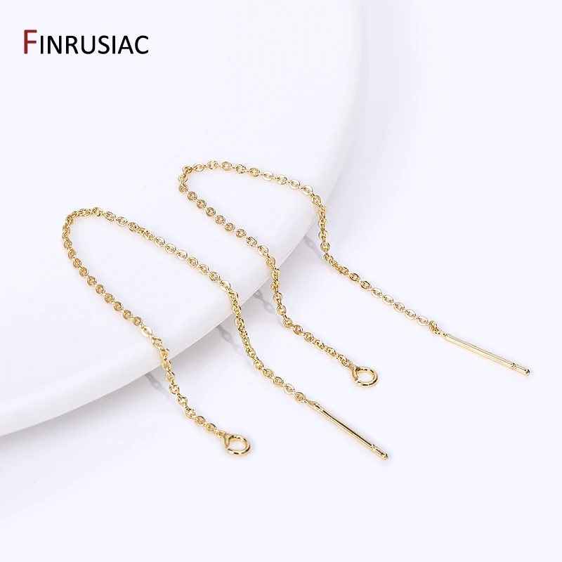 18K Gold Plated Brass Long Tassel Earwire,Trendy Ear Wire For Earrings Making Supplies DIY Fashion Jewelry Findings Wholesale