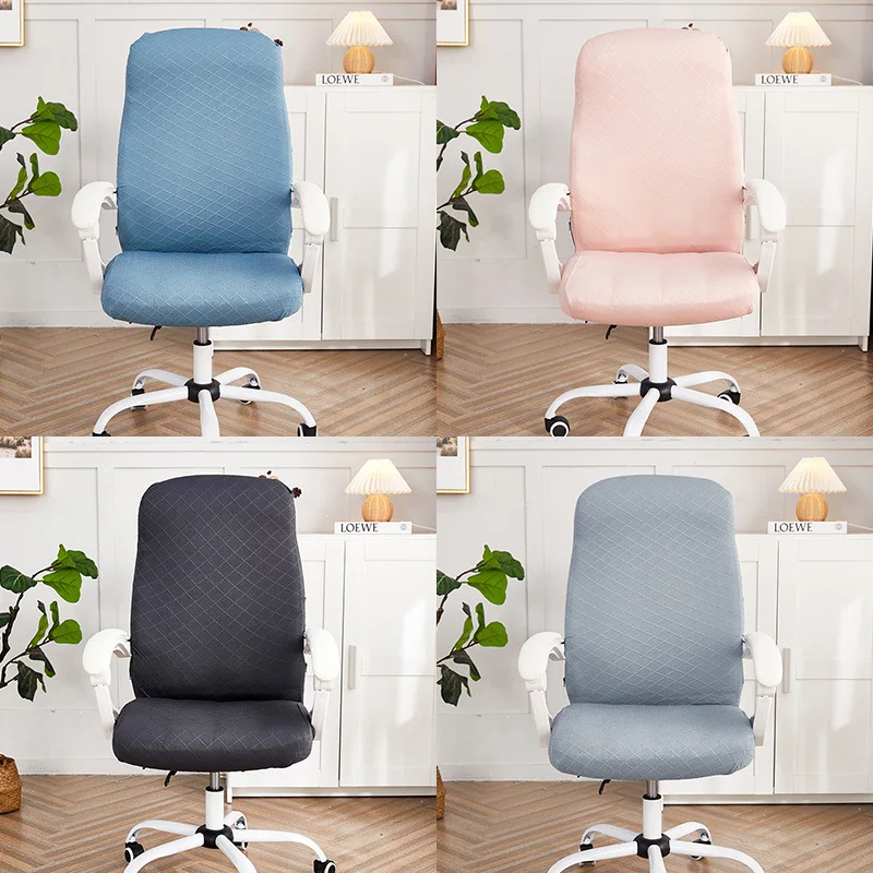

Elastic Computer Office Chair Cover Anti-dirty Rotating Gaming Seat Chair Slipcover Solid Color Jacquard Desk Armchair Covers