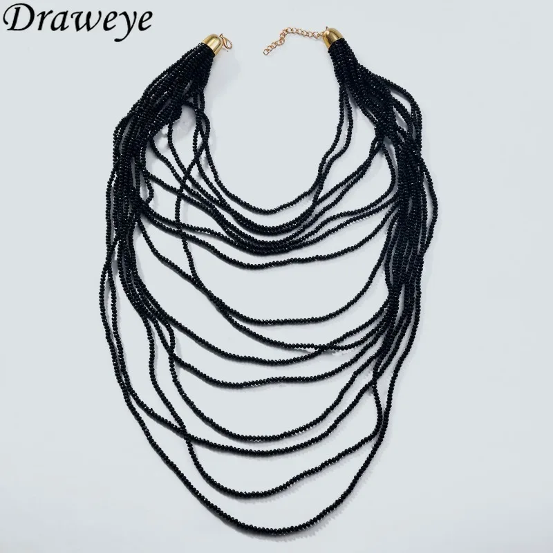 Ожерелье Draweye черные бусы
