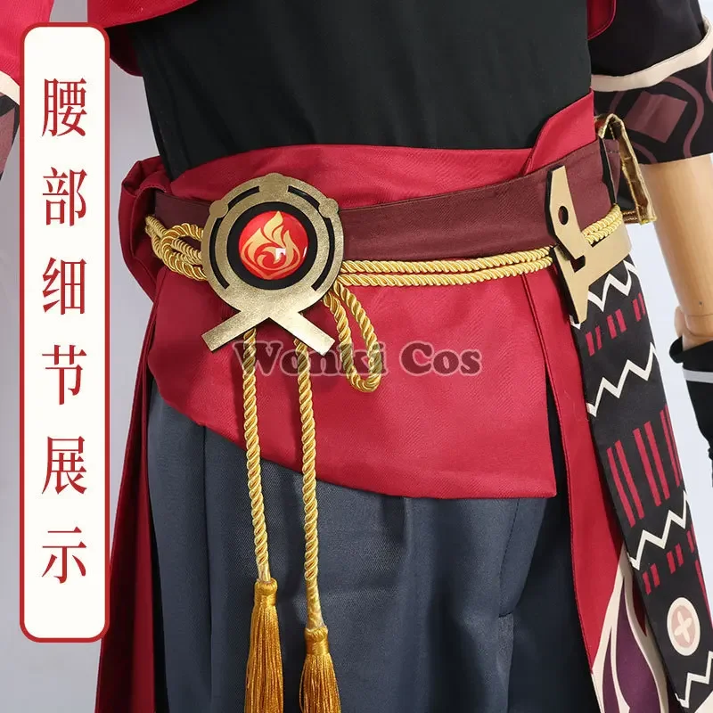 Костюм для косплея Game Genshin Impact Thoma с головным убором парик Tohma короткий полный