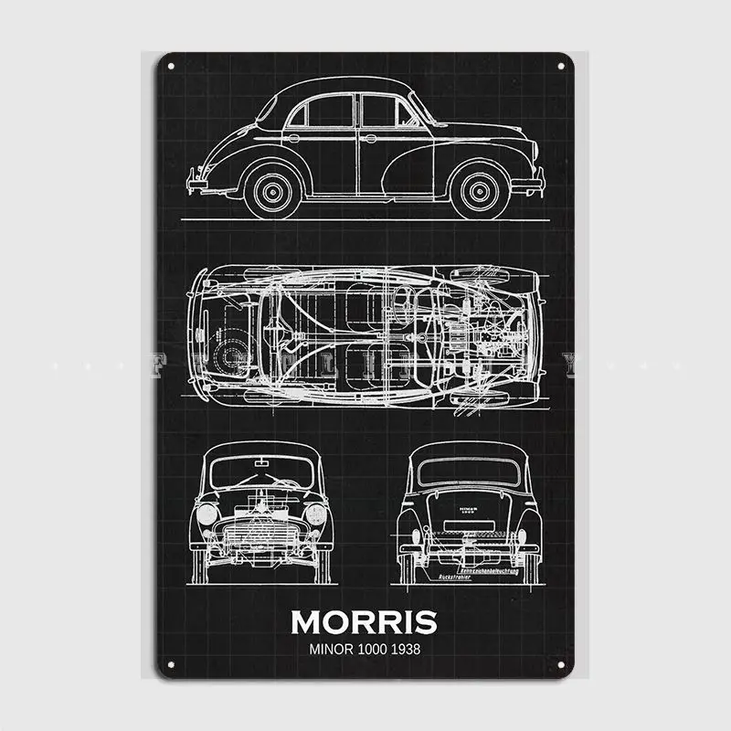 Morris Minor 1000 1938 Metal Sign Cinema Kitchen Home Vintage Poster Tin Sign Poster