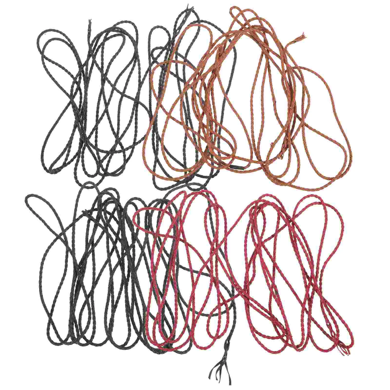 4 Pcs Braid Jewelry Lanyard Lacing Braided Rope Crafts Bracelet Cord Pu String DIY